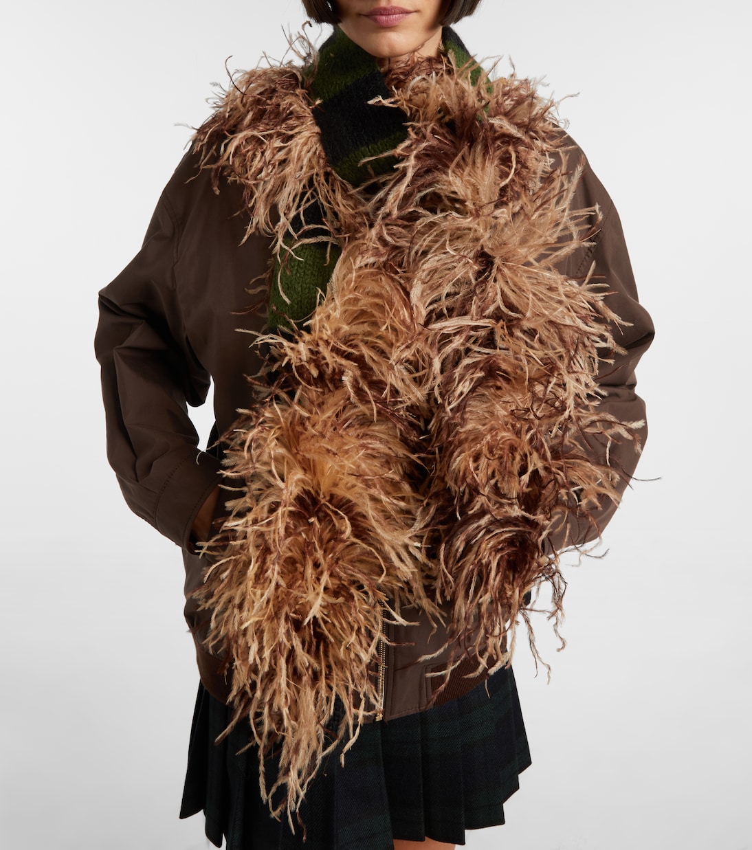 Feather, mohair and wool-blend scarf | Miu Miu