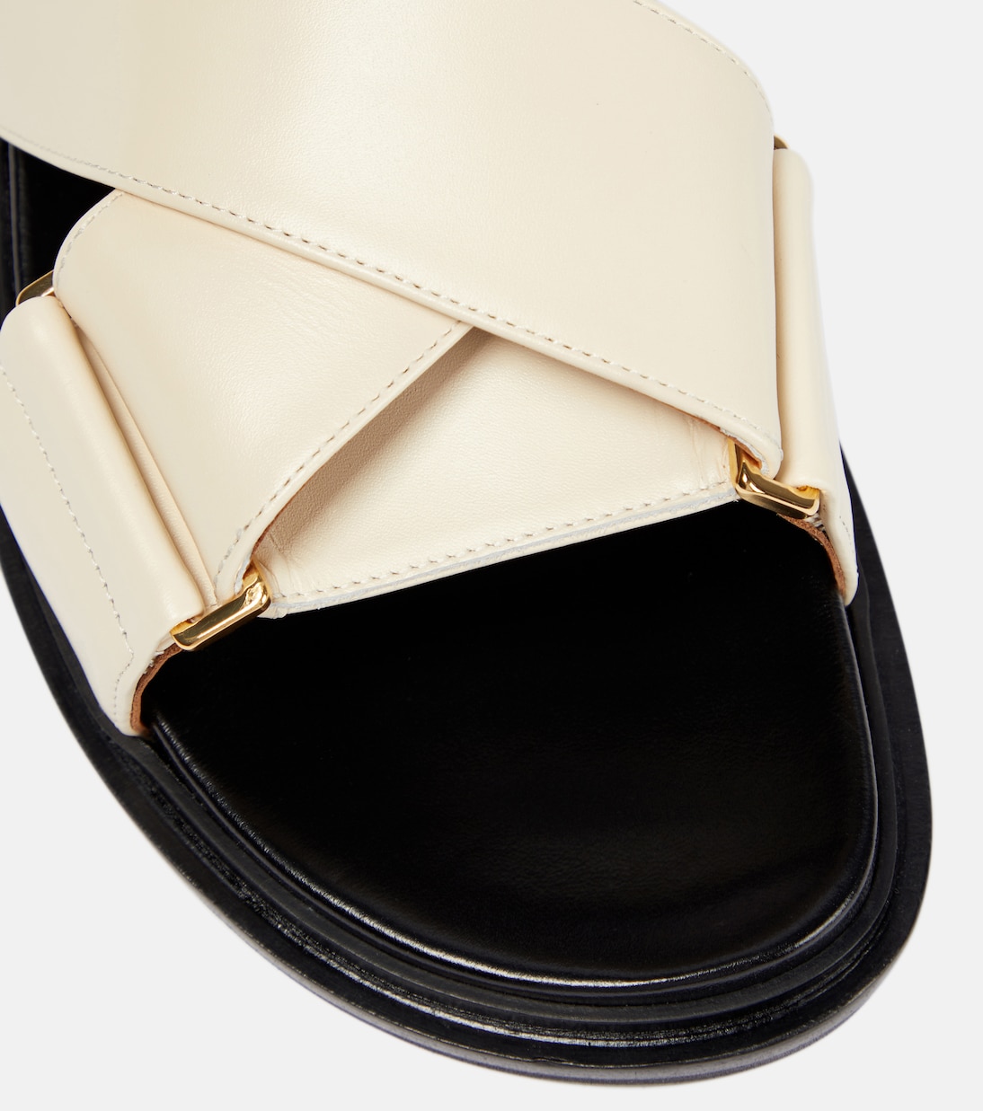 Fussbett leather sandals in beige - Marni | Mytheresa