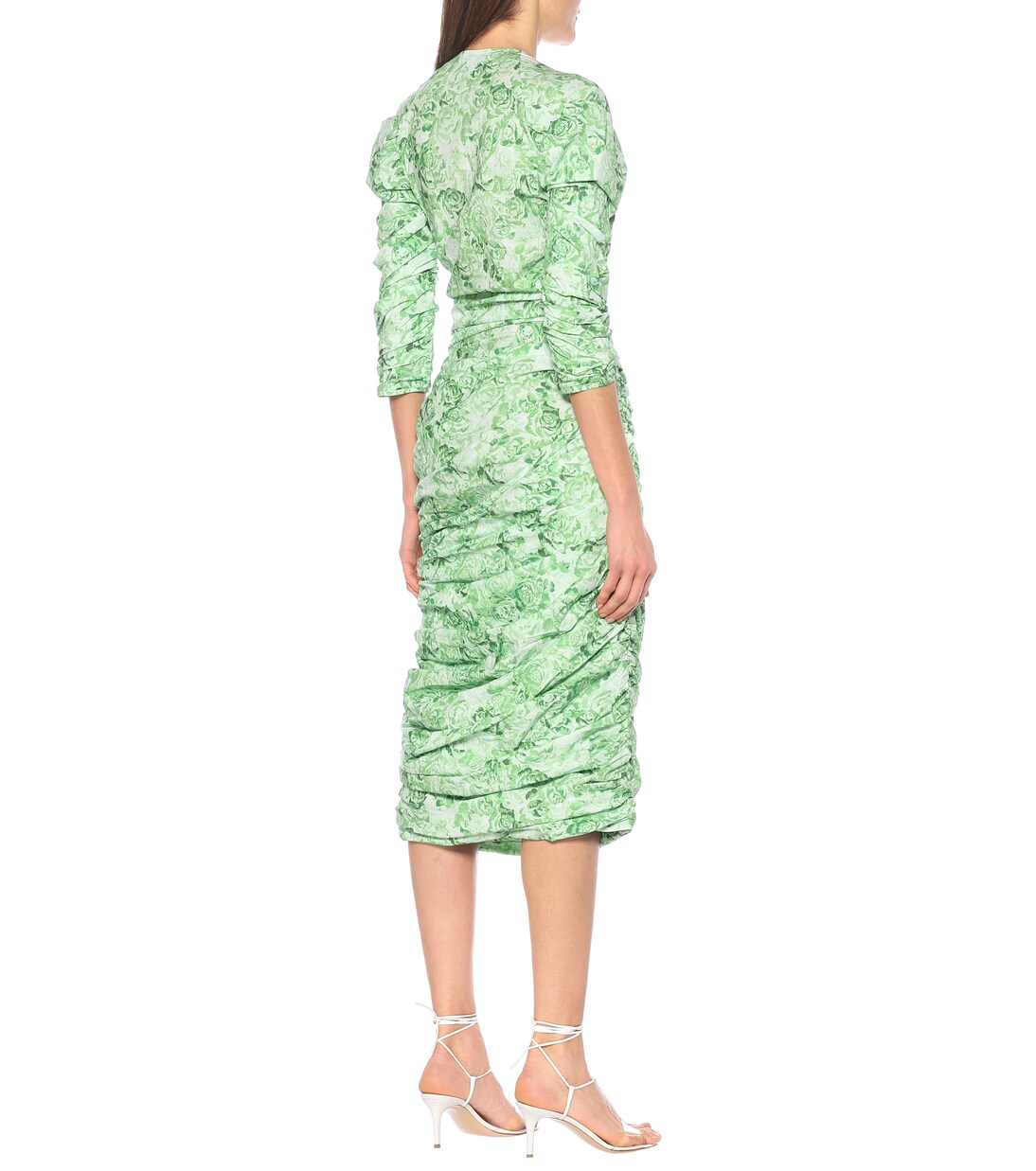 Floral cotton-poplin midi dress | Ganni