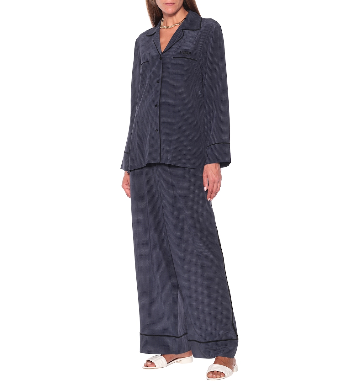 Pantalon de pyjama en soie à pois | Fendi