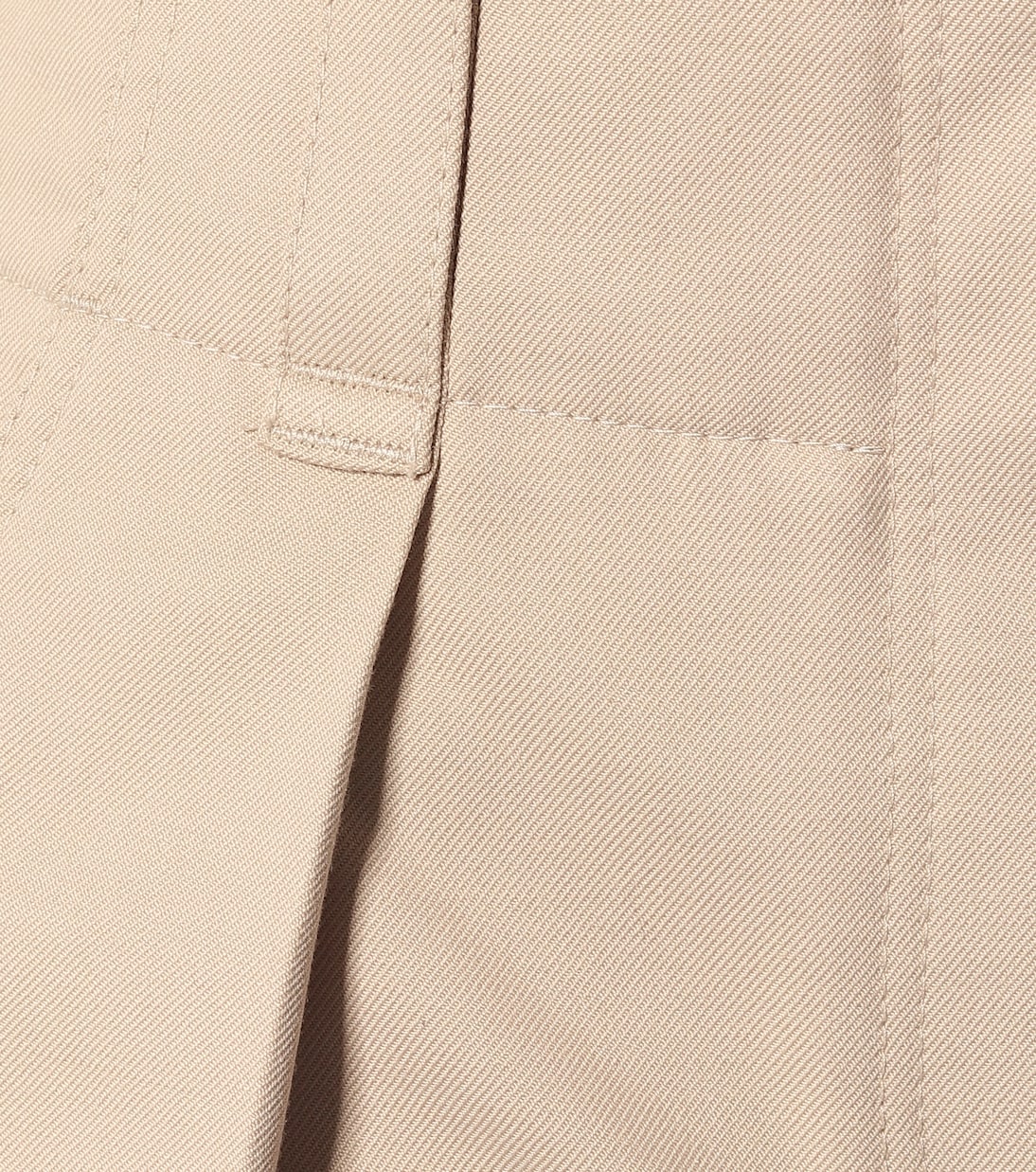 Pantalon carotte en coton et laine à taille haute | Brunello Cucinelli