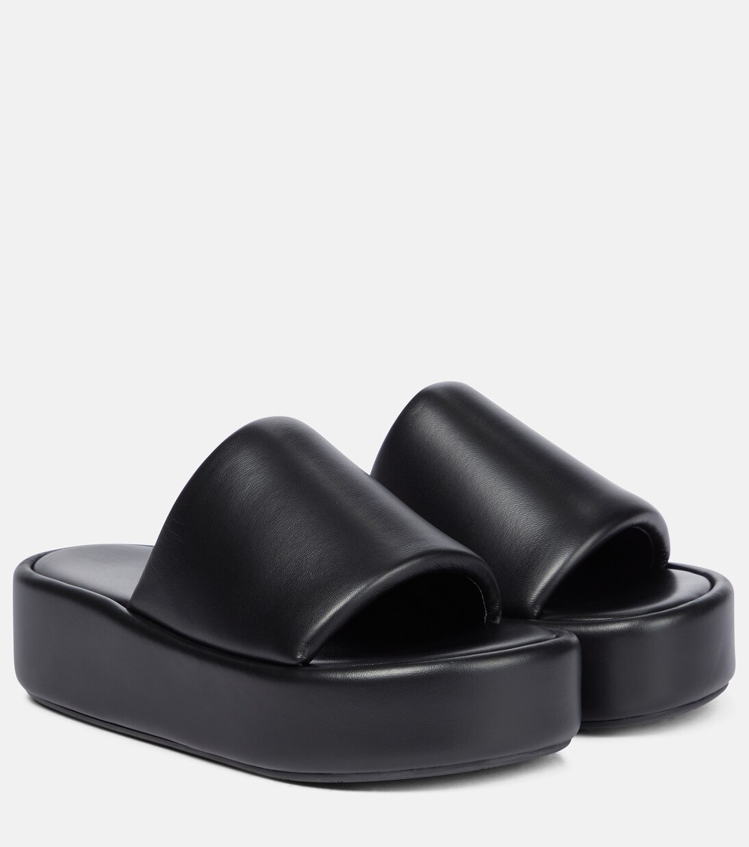 Mules a plateforme en cuir en noir Balenciaga Mytheresa