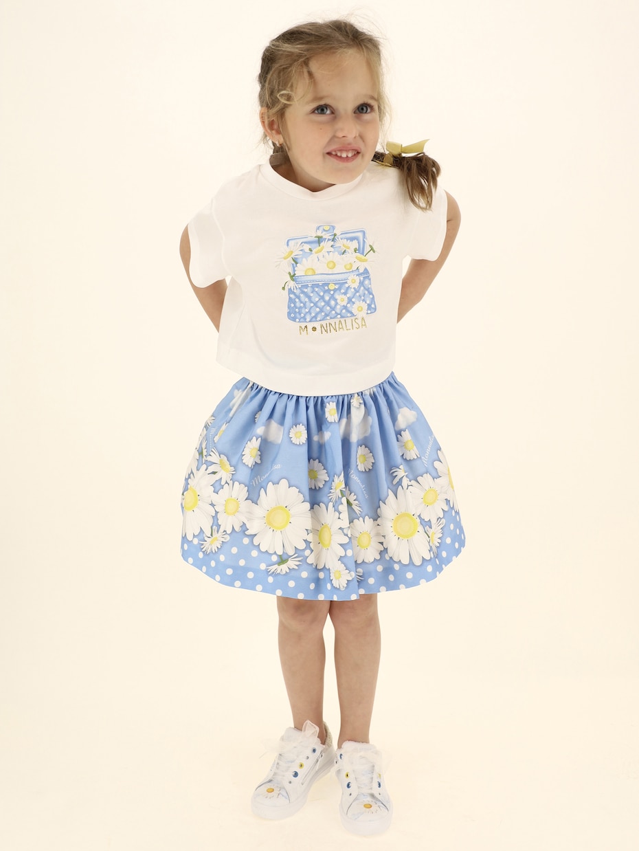 Gonna in cotone con stampa | Monnalisa