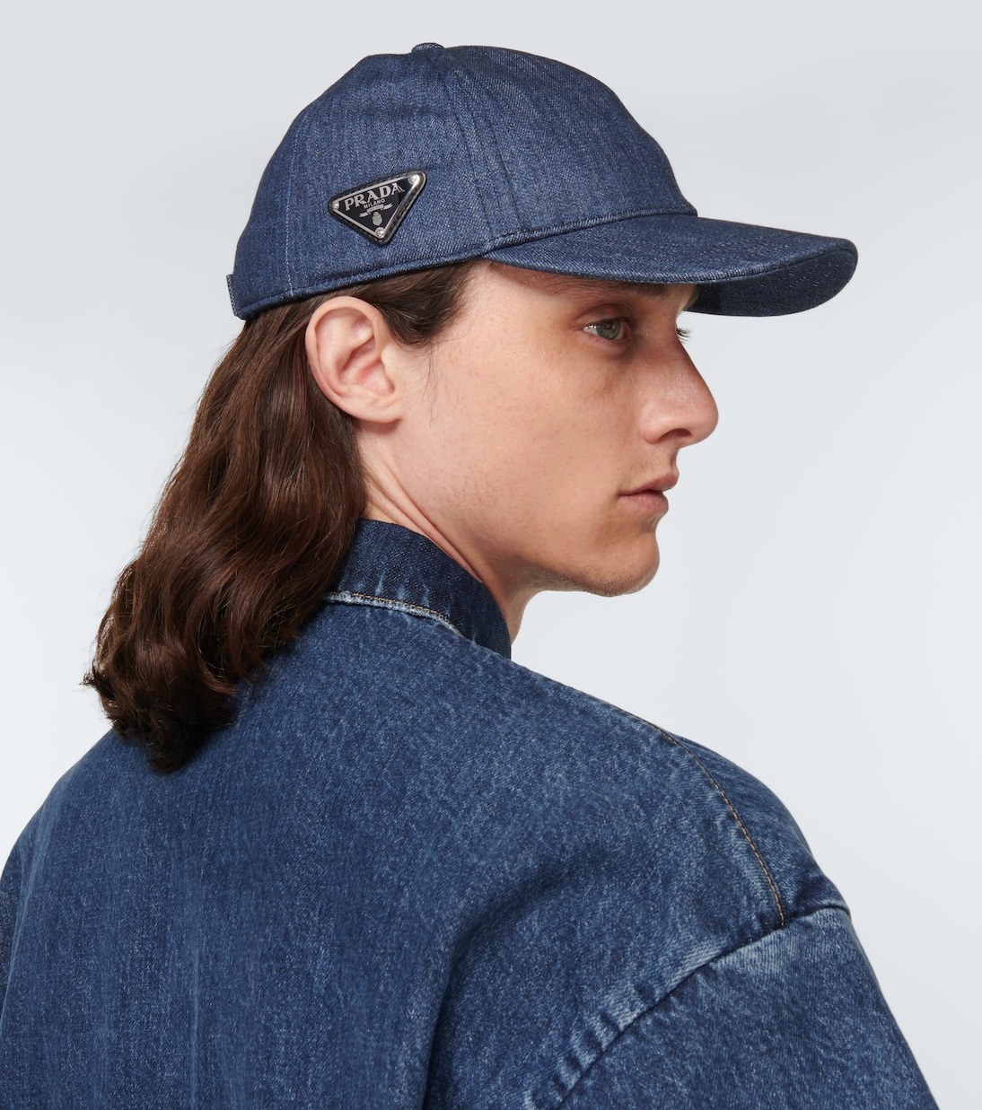 Gorra en denim de algodón | Prada