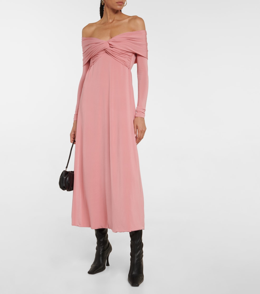 Cerna off-shoulder midi dress | Khaite