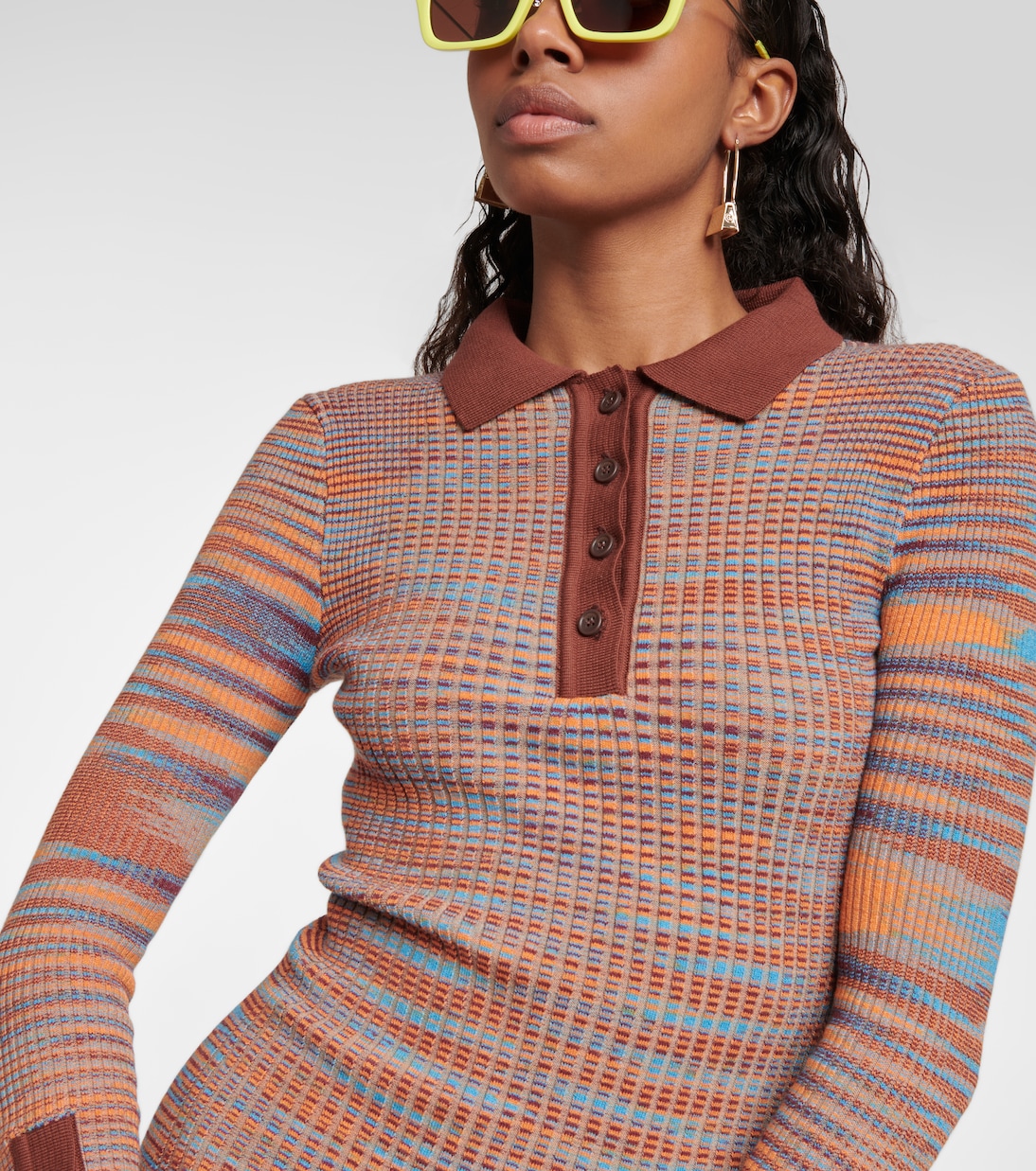 Robe midi Zucca rayée en coton mélangé | Jacquemus