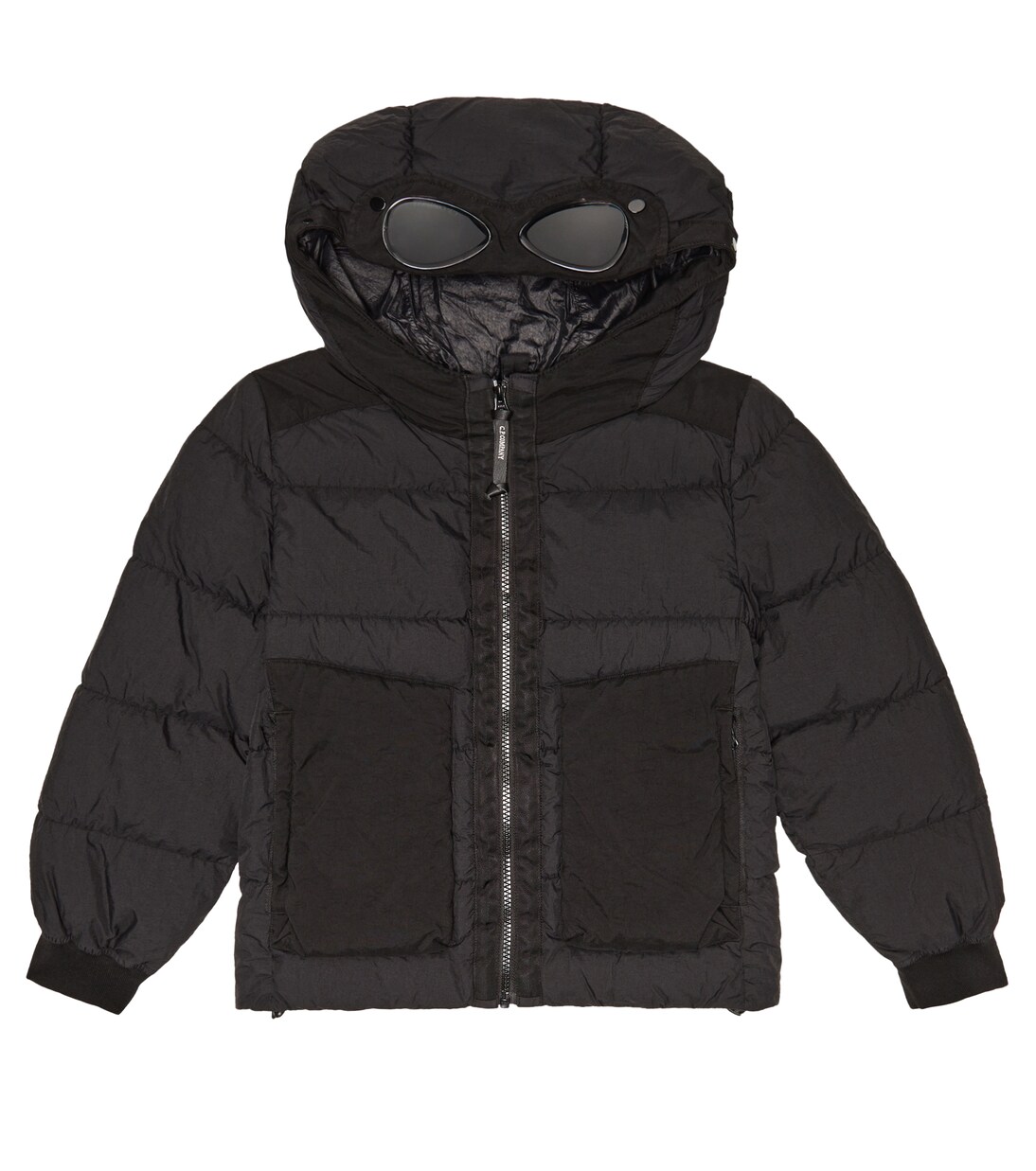 Taylon L Mixed Goggle down jacket in black - C P Company Kids 