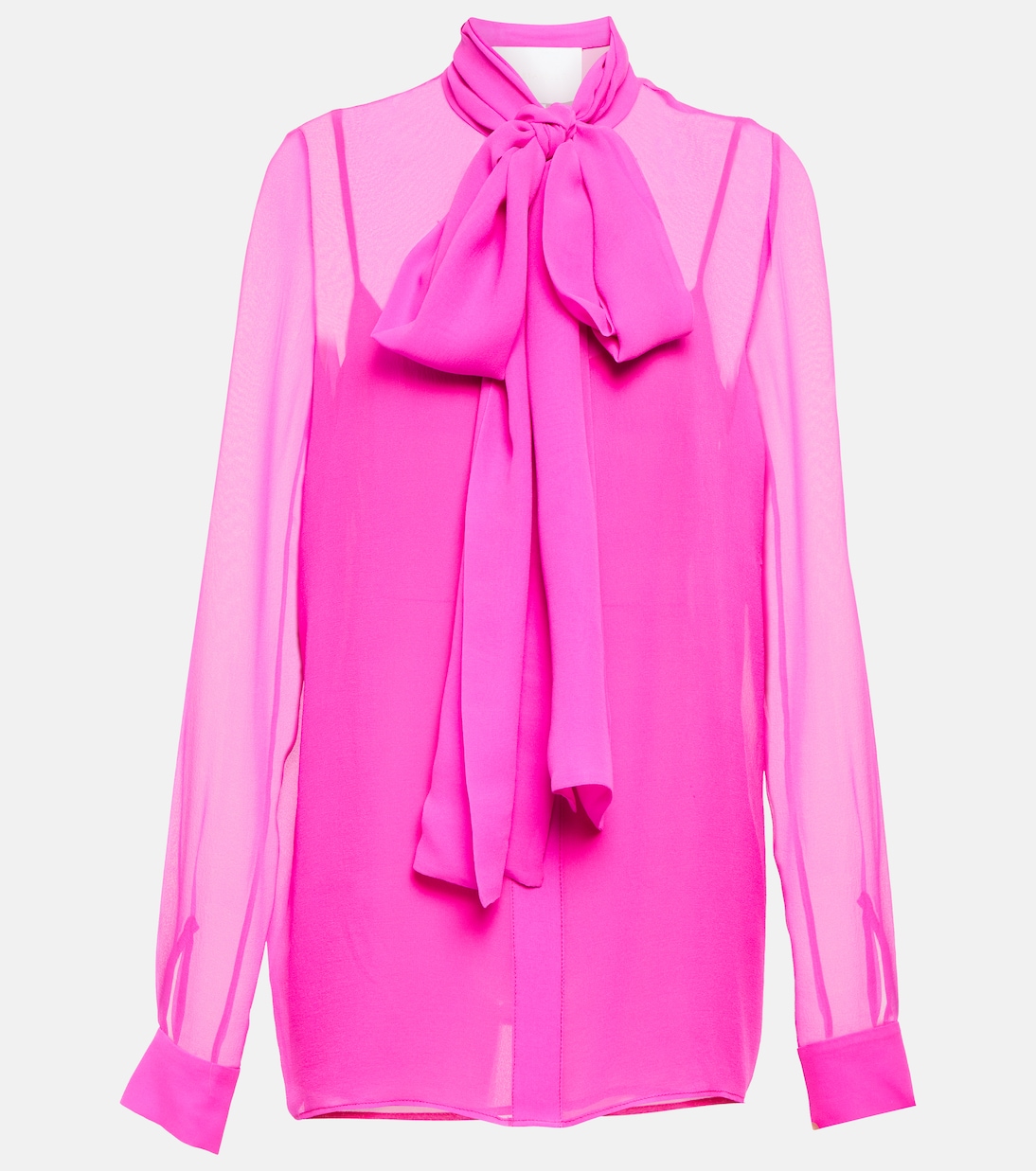 Quinn tie-neck silk chiffon blouse | Costarellos