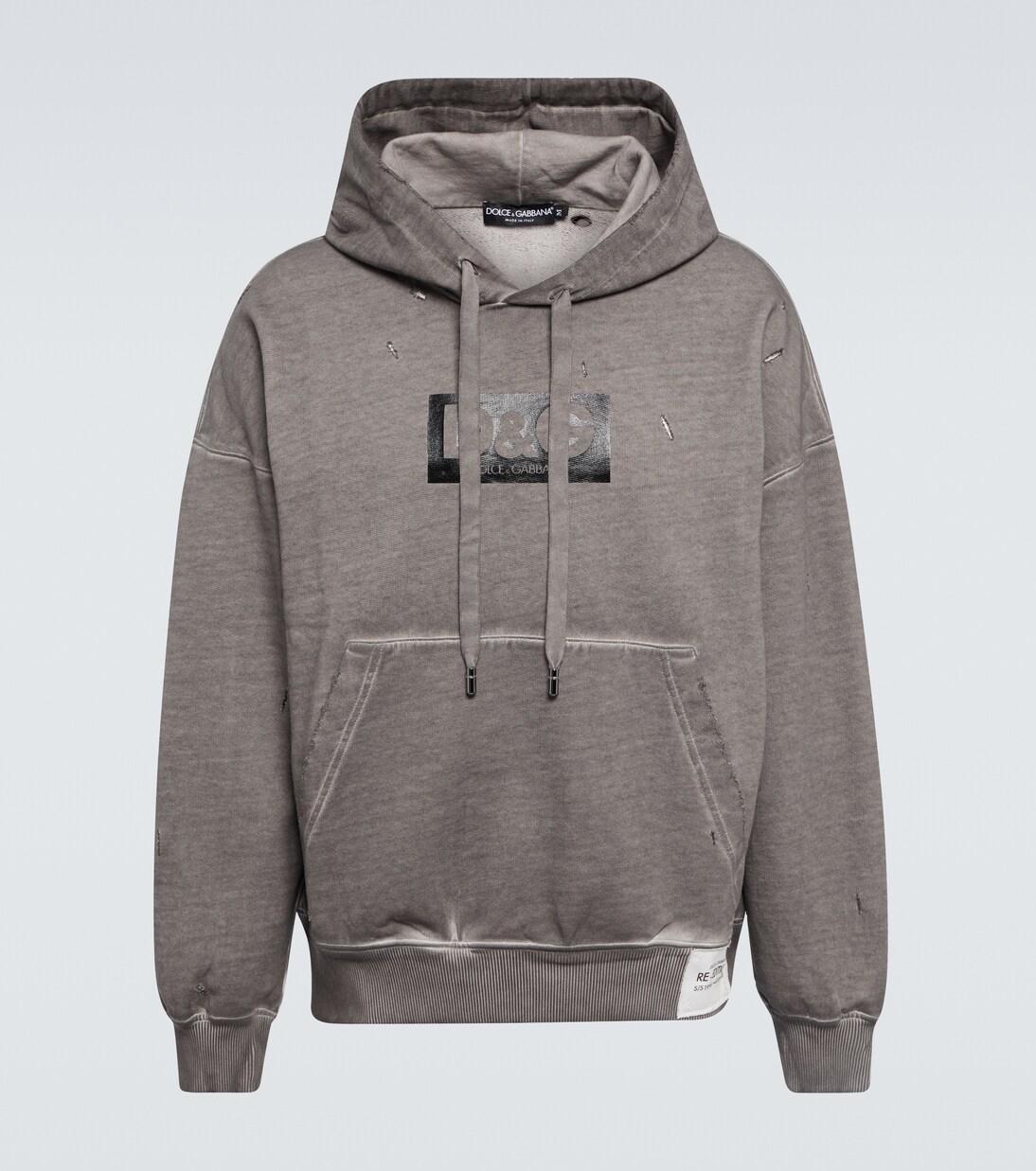 Logo cotton jersey hoodie in black Dolce Gabbana Mytheresa