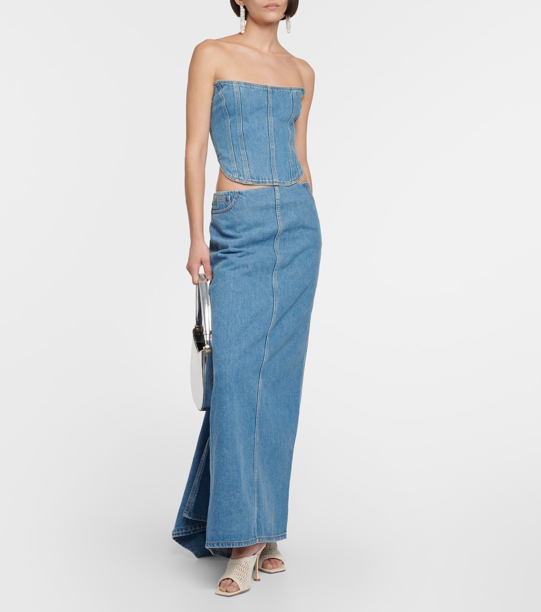 Jupe longue asymétrique en denim | Magda Butrym