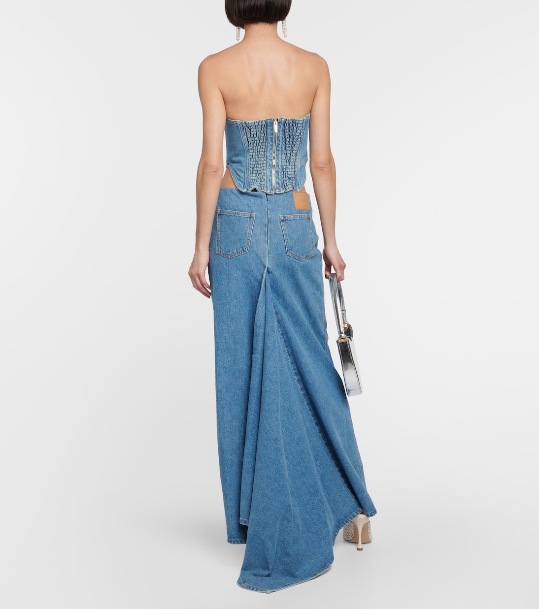 Jupe longue asymétrique en denim | Magda Butrym