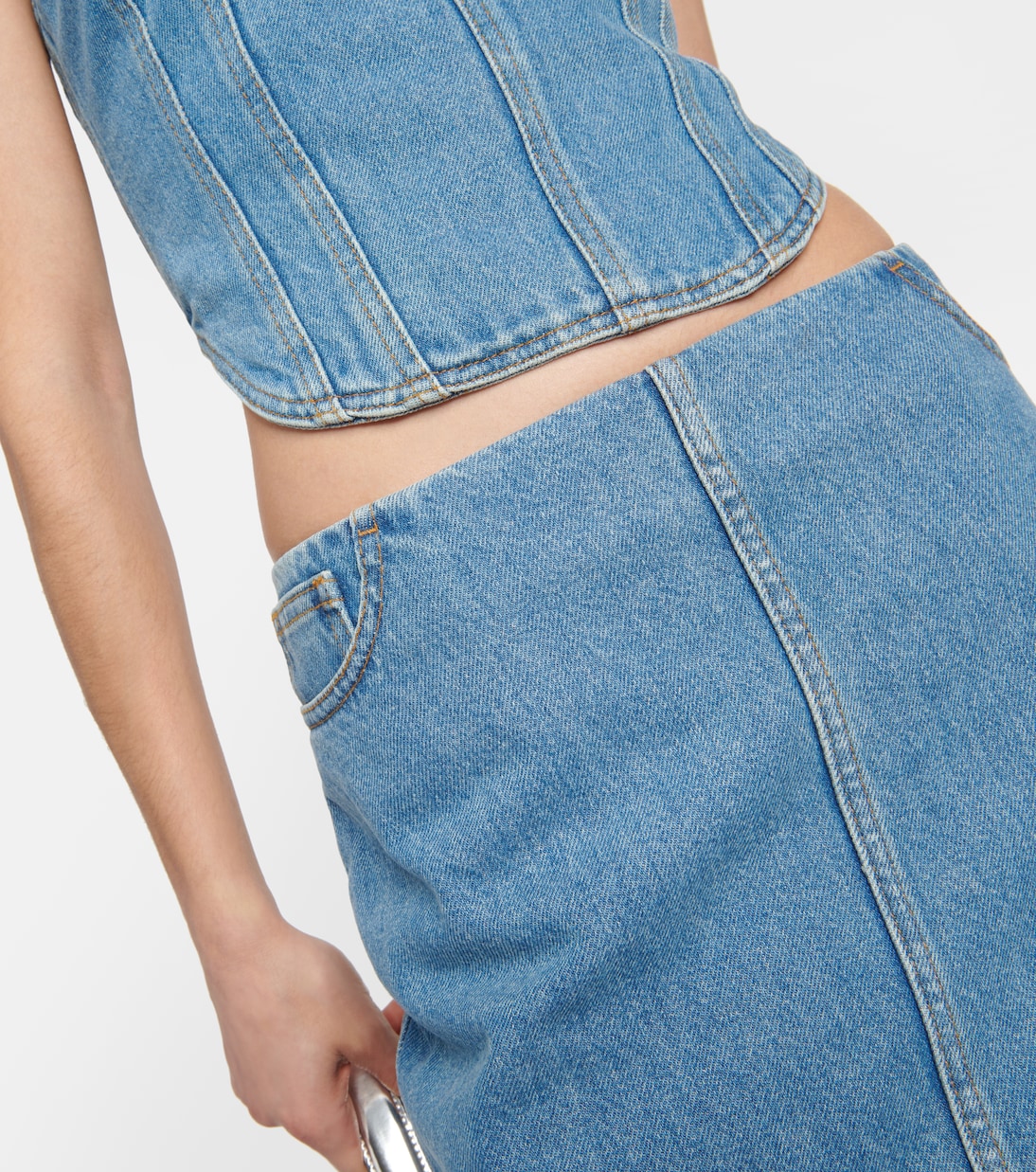 Jupe longue asymétrique en denim | Magda Butrym