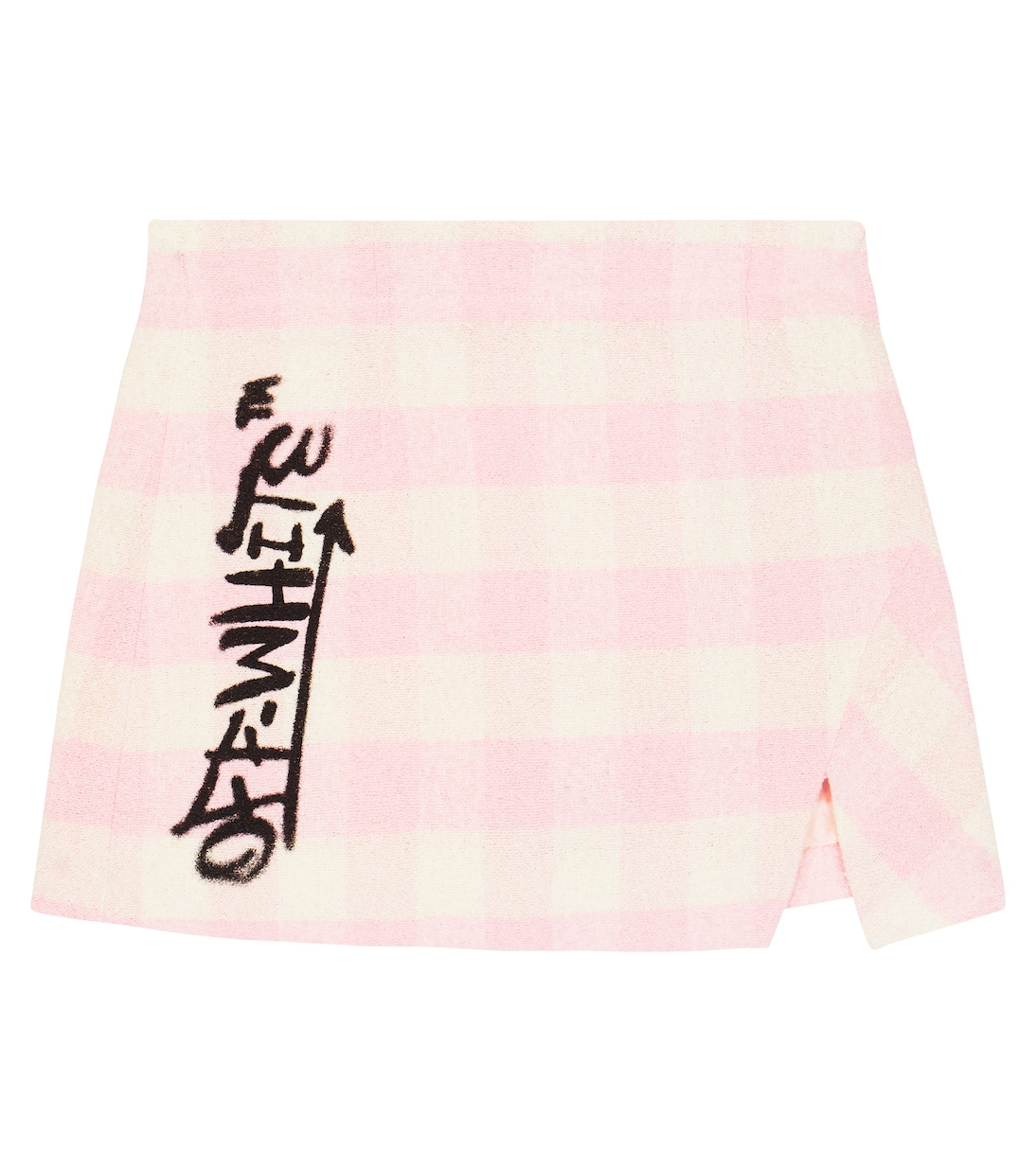 Checked linen and cotton-blend bouclé skirt | Off-White Kids