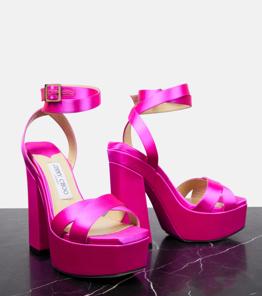 Gaia satin platform sandals | Jimmy Choo