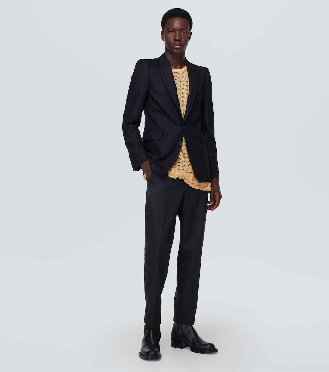 Pantaloni regular in misto lana a righe | Dries Van Noten