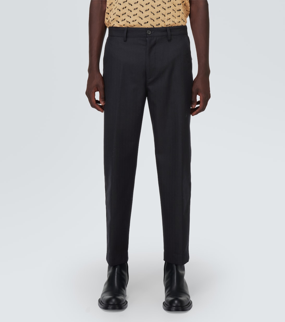 Pantaloni regular in misto lana a righe | Dries Van Noten