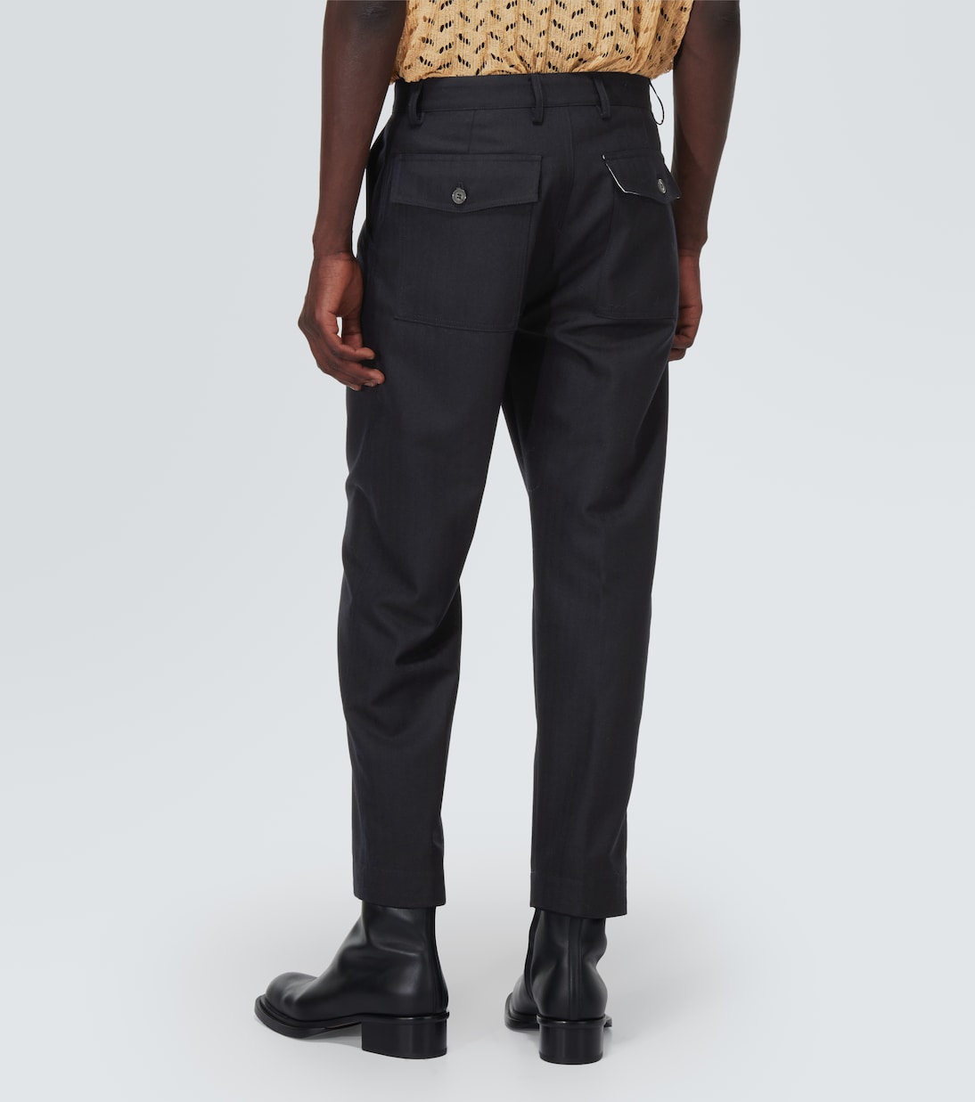 Pantaloni regular in misto lana a righe | Dries Van Noten