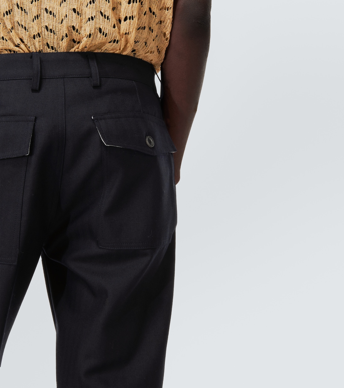 Pantaloni regular in misto lana a righe | Dries Van Noten
