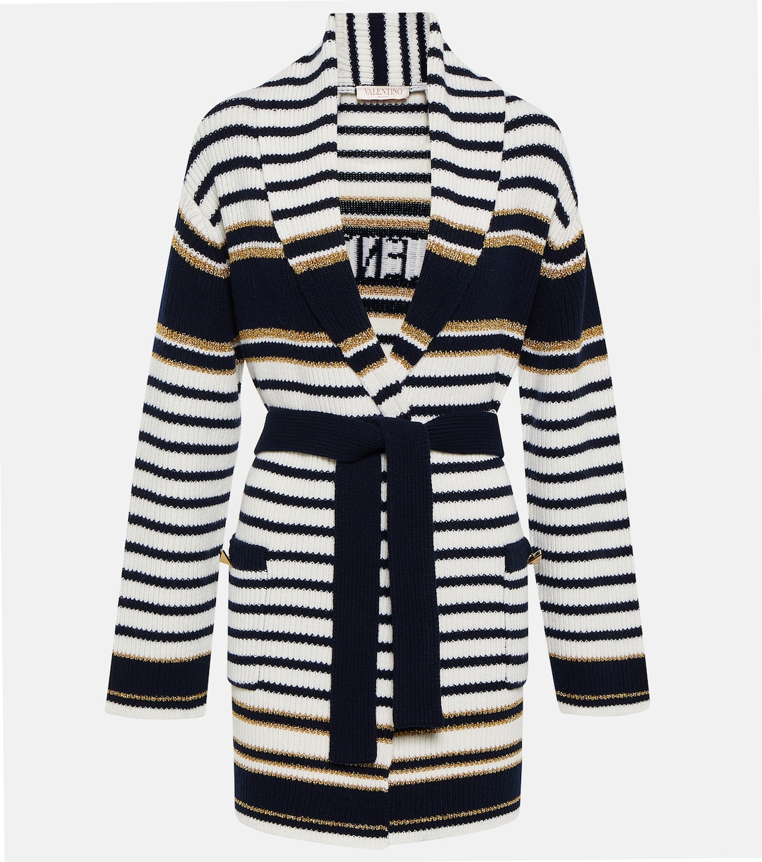 Striped virgin wool cardigan | Valentino