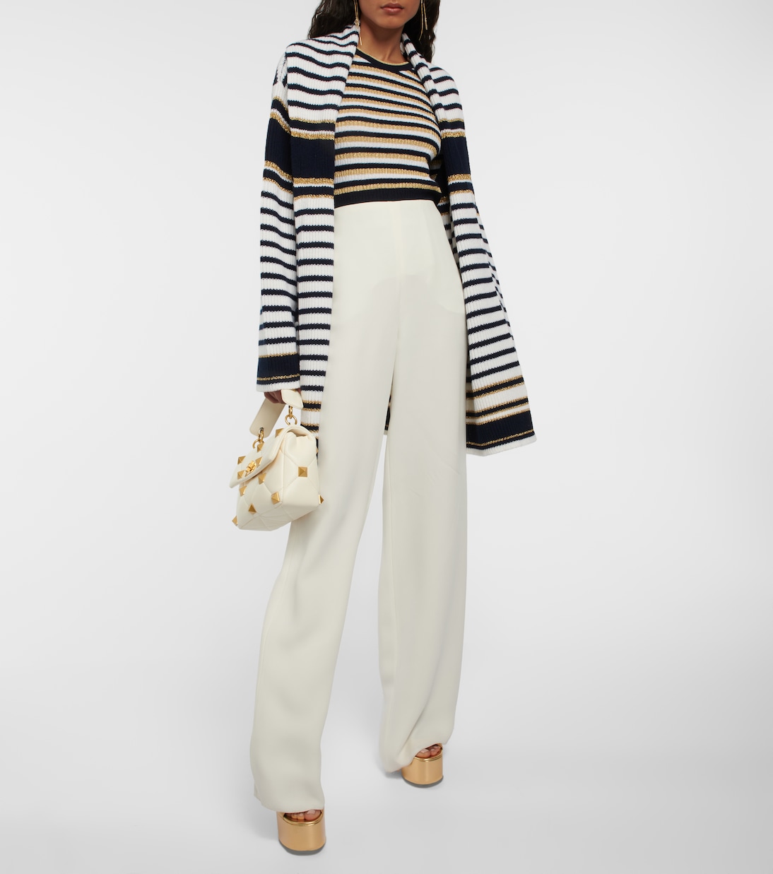 Striped virgin wool cardigan | Valentino
