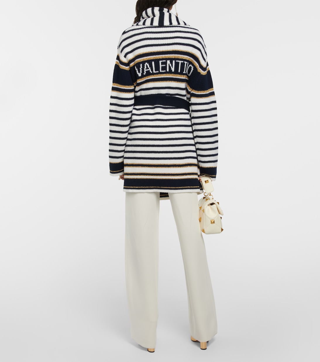 Striped virgin wool cardigan | Valentino