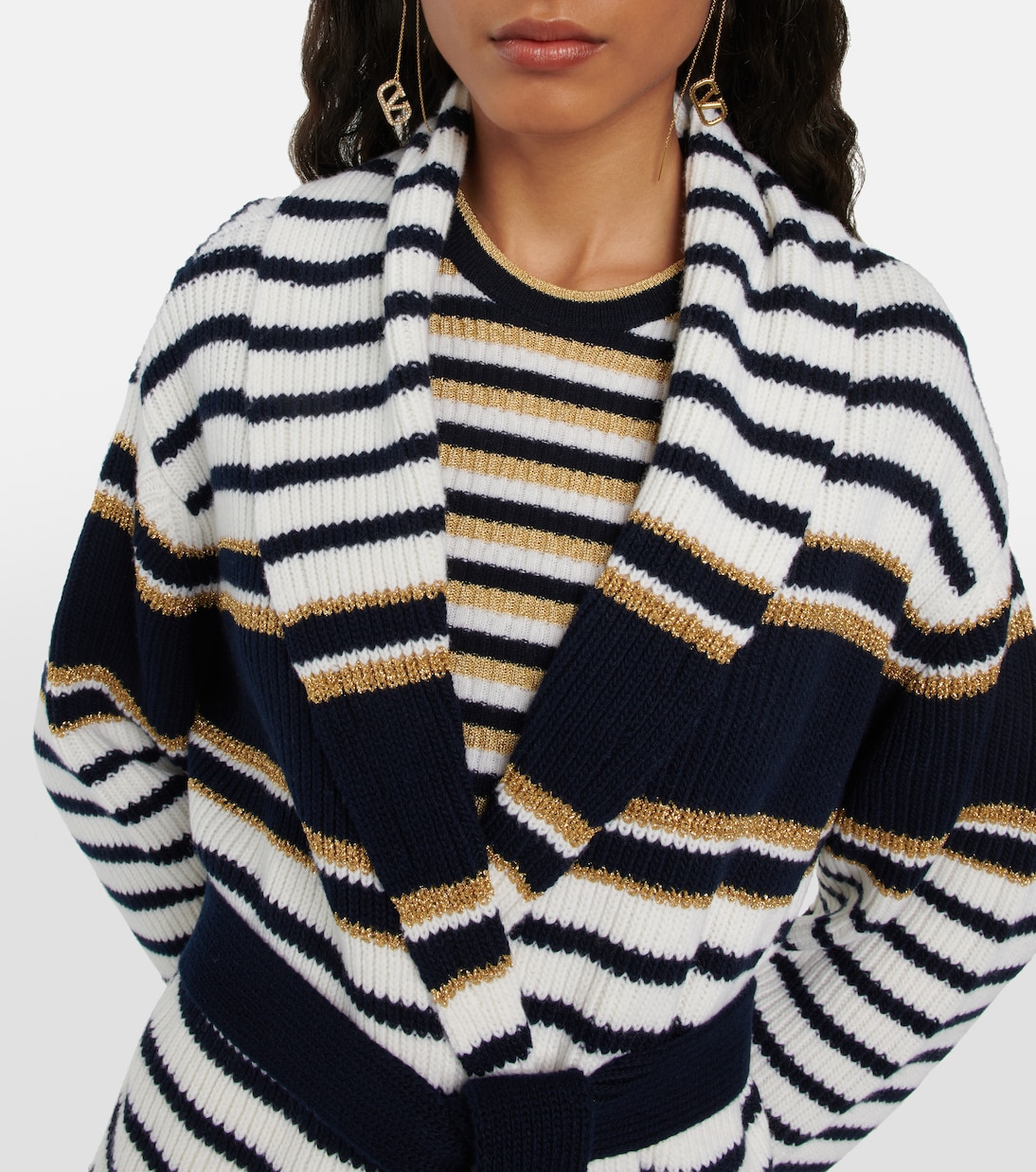 Striped virgin wool cardigan | Valentino