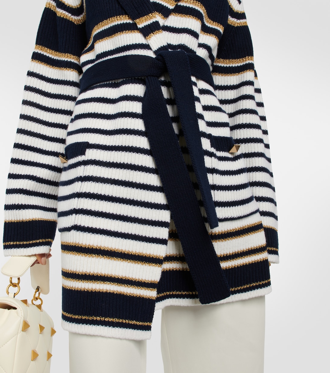 Striped virgin wool cardigan | Valentino