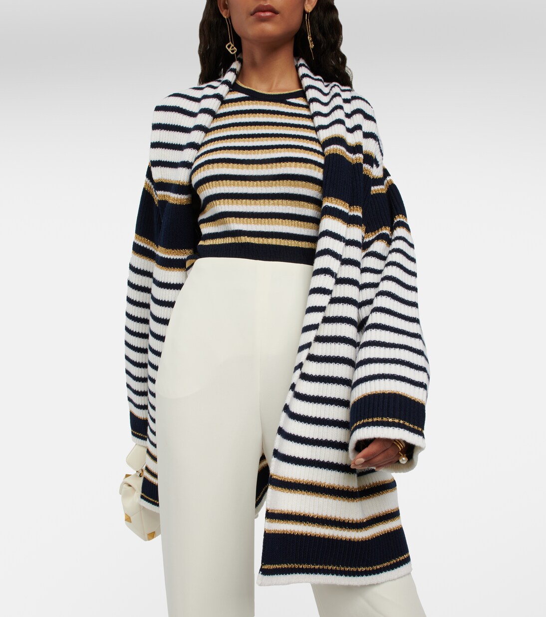 Striped virgin wool cardigan | Valentino
