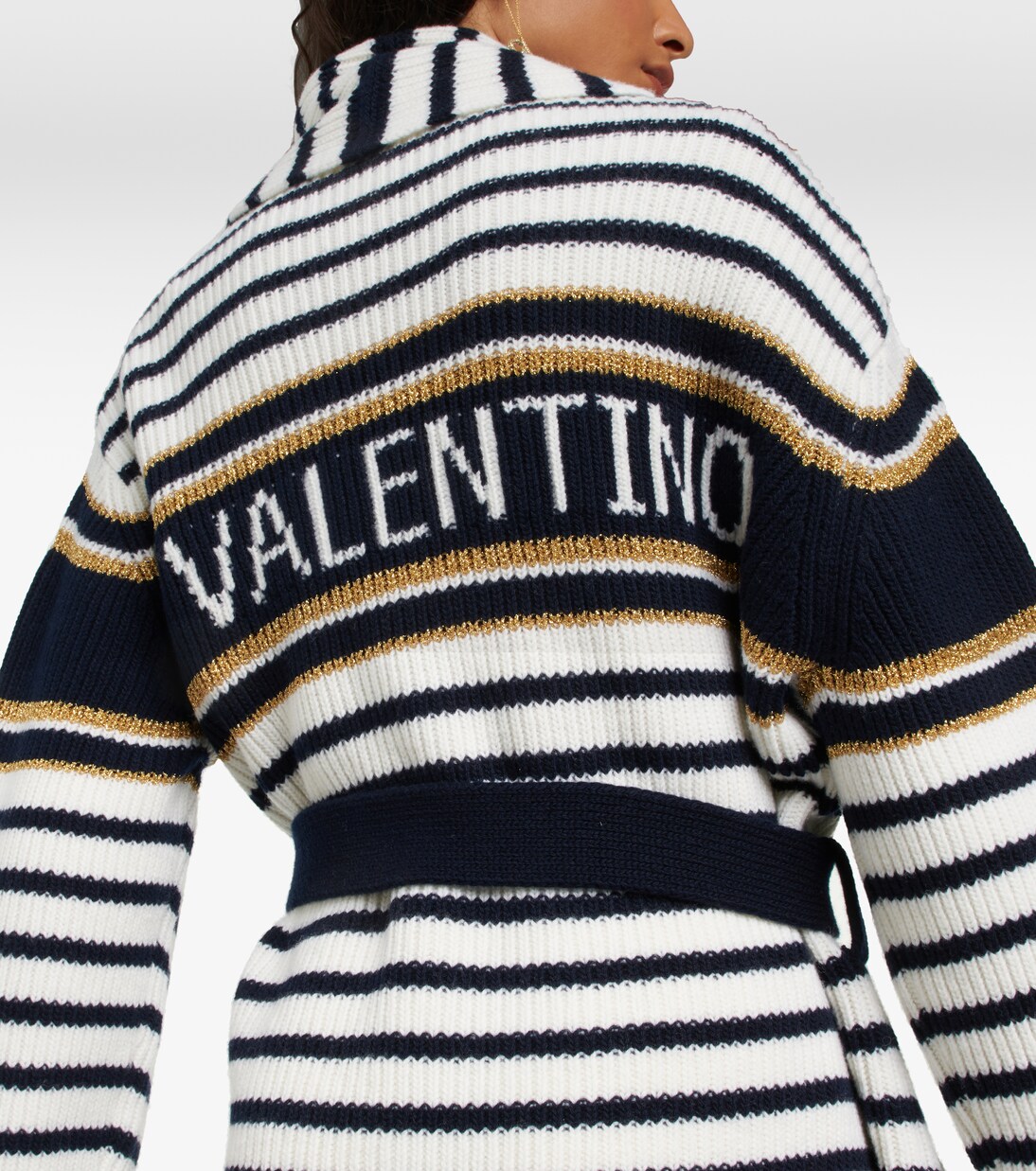 Striped virgin wool cardigan | Valentino