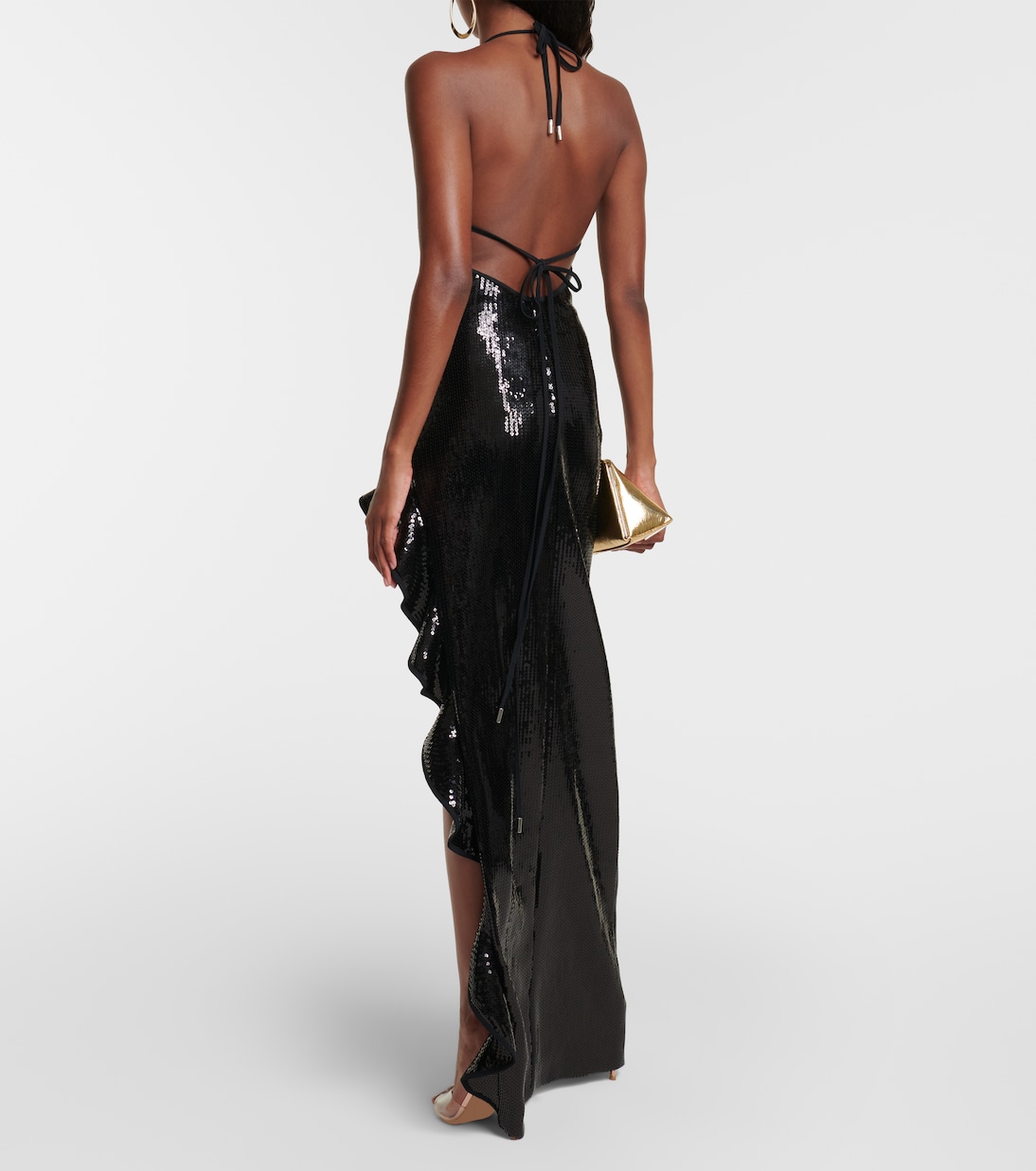 Ruffle-trimmed sequined gown | David Koma