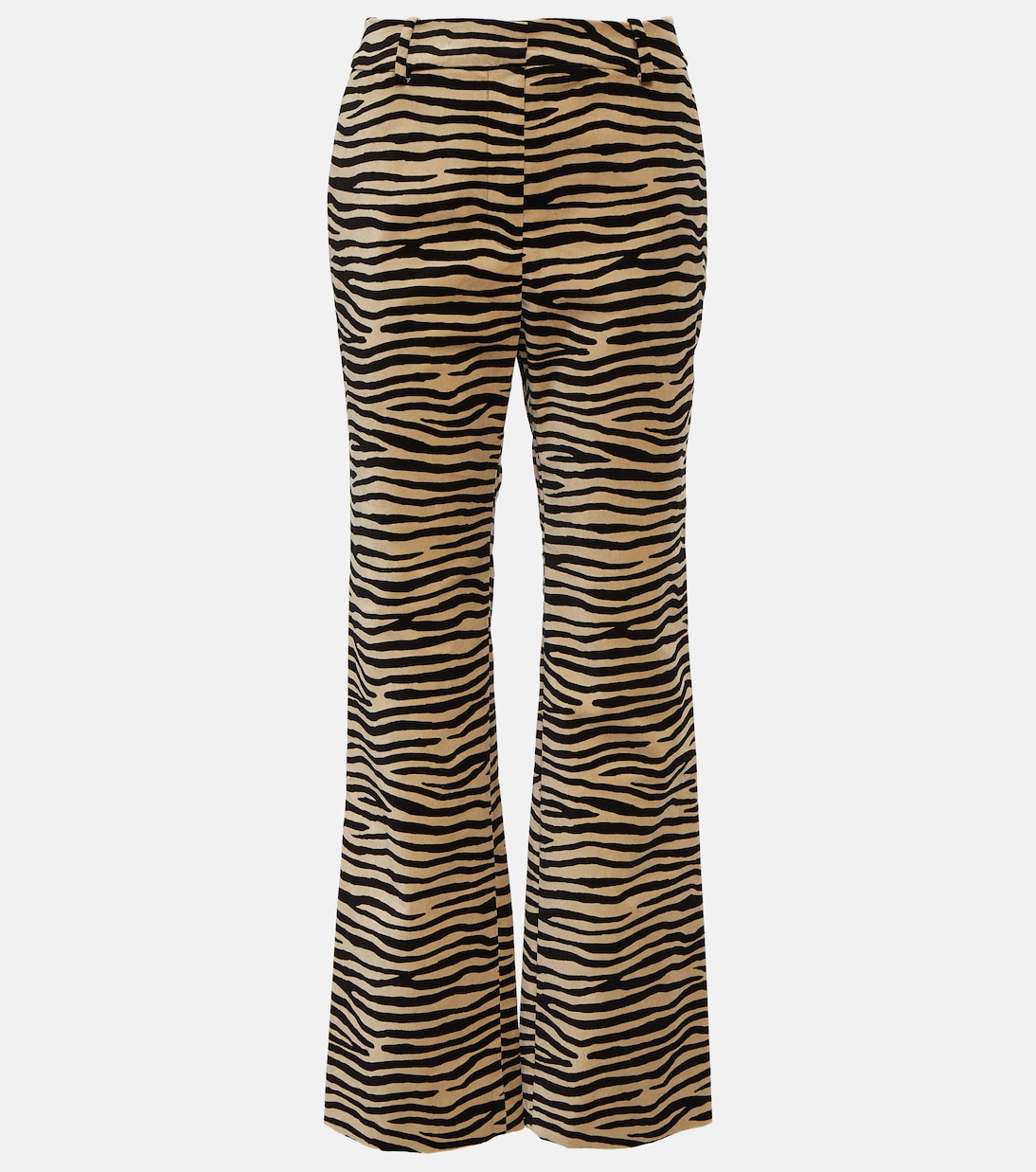 Tiger-print cotton twill flared pants | Rabanne