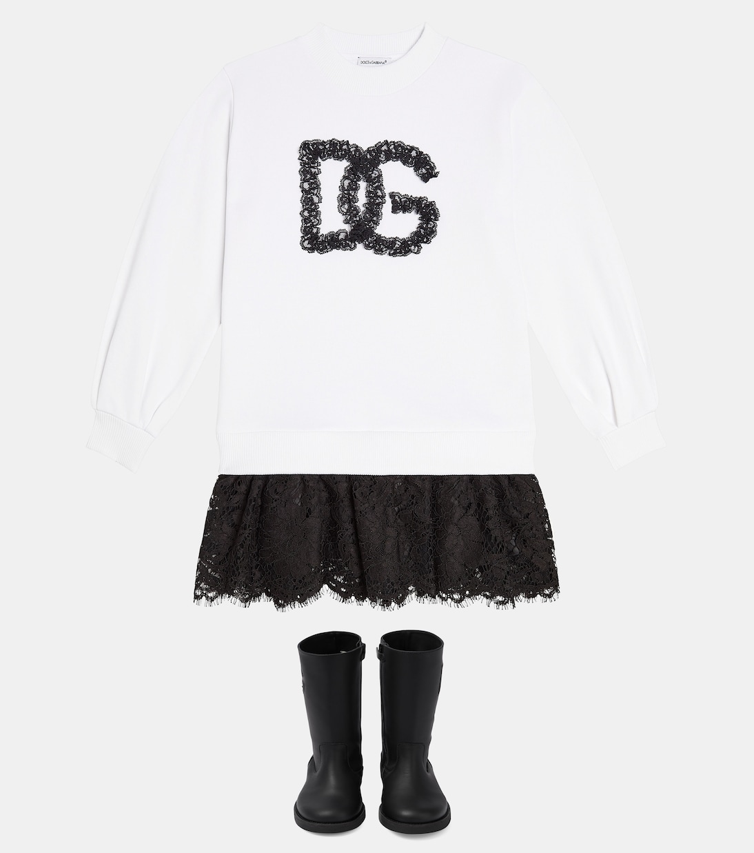 Logo leather knee-high boots | Dolce&Gabbana Kids