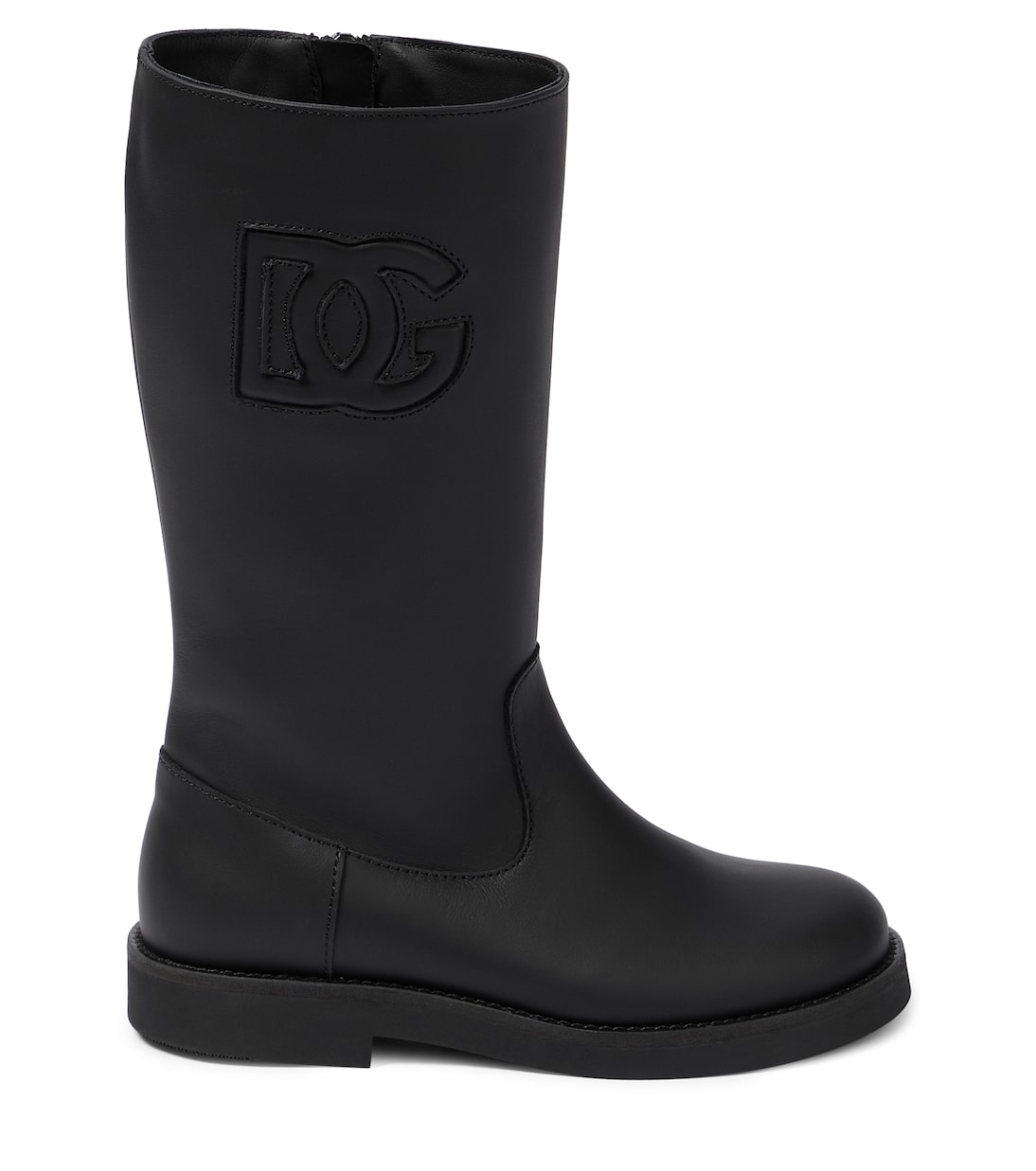 Logo leather knee-high boots | Dolce&Gabbana Kids