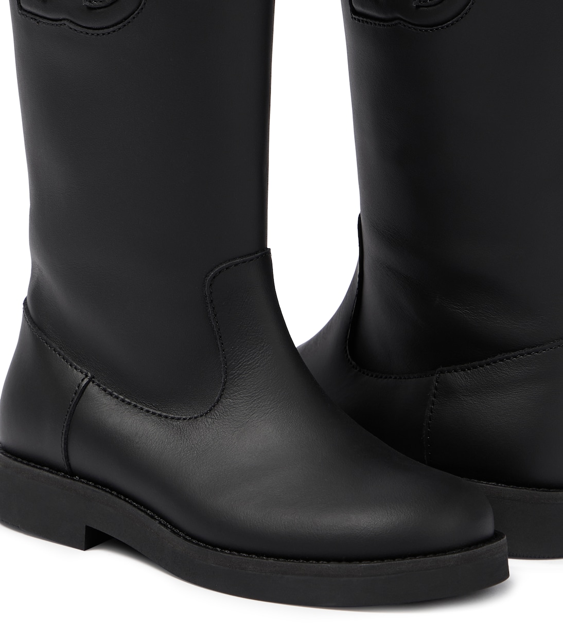 Logo leather knee-high boots | Dolce&Gabbana Kids