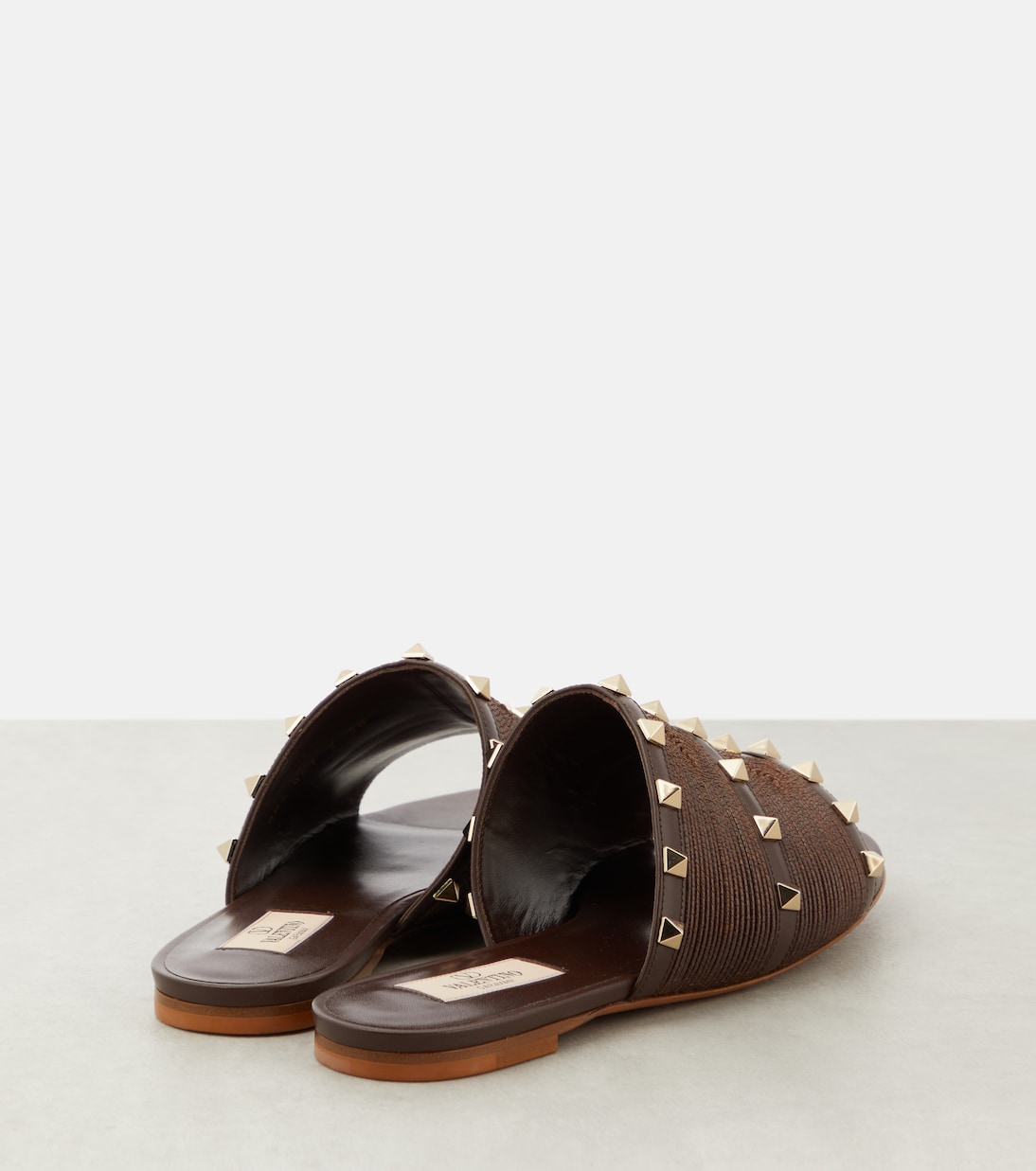 Sandali Rockstud in pelle e rafia | Valentino Garavani