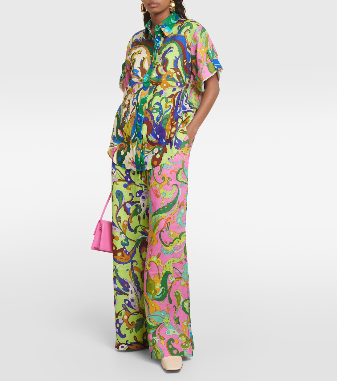 Yvette high-rise wide-leg linen pants | Alémais