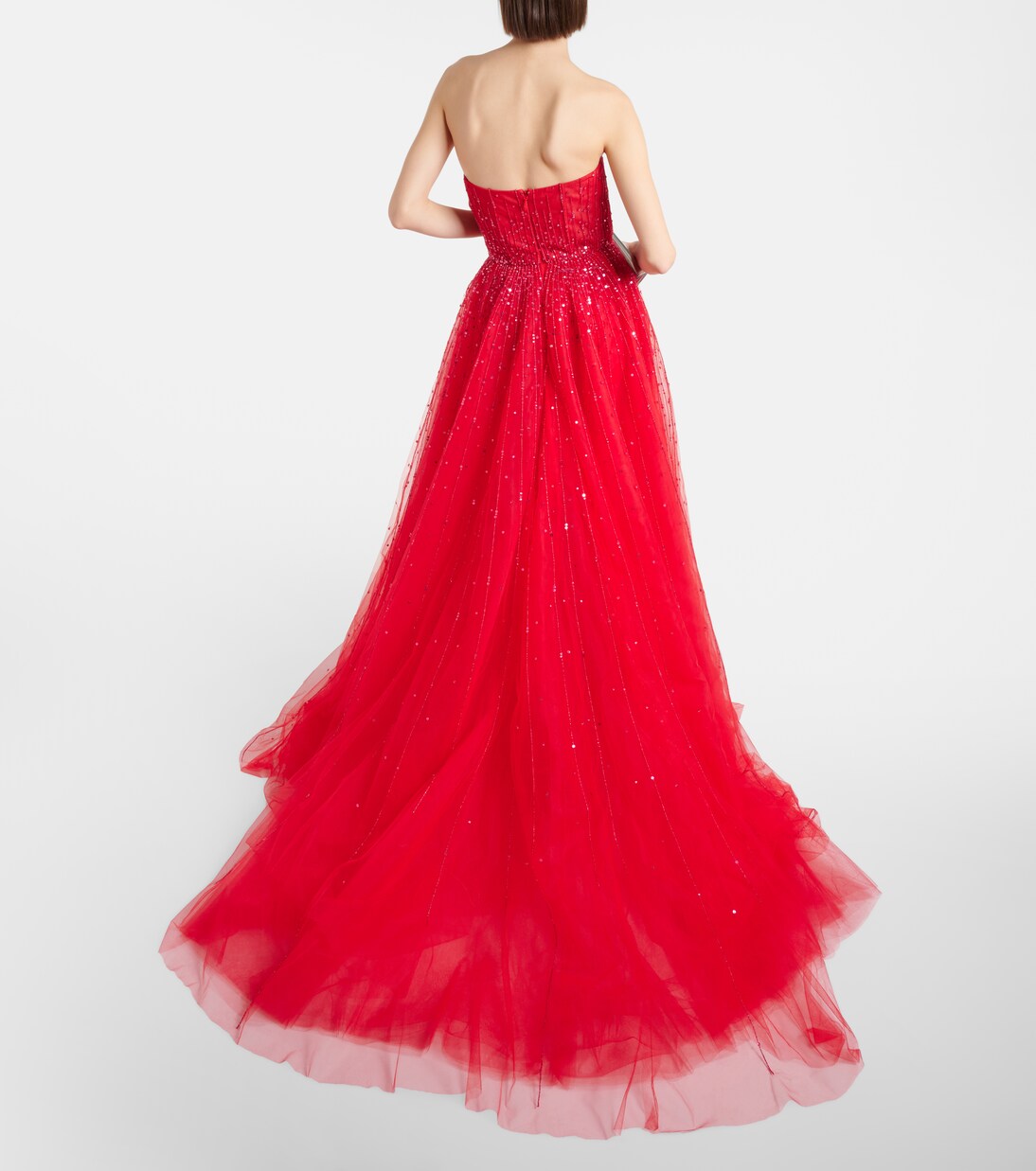 Ailiyah Embellished Tulle Maxi Gown (Emerald) main image 0