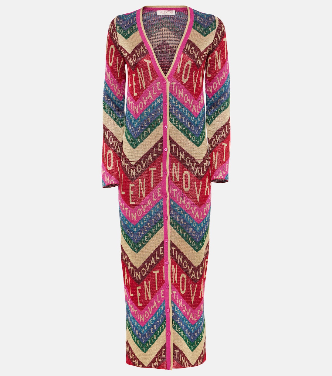 Vestido corto de jacquard con logo | Valentino