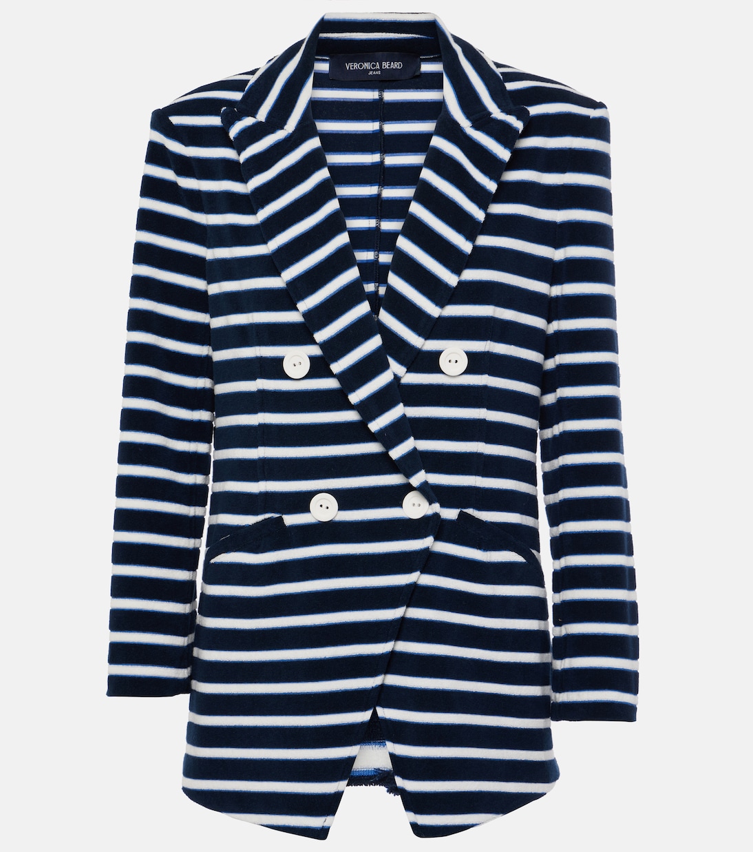 Ortiz striped cotton-blend terry blazer | Veronica Beard