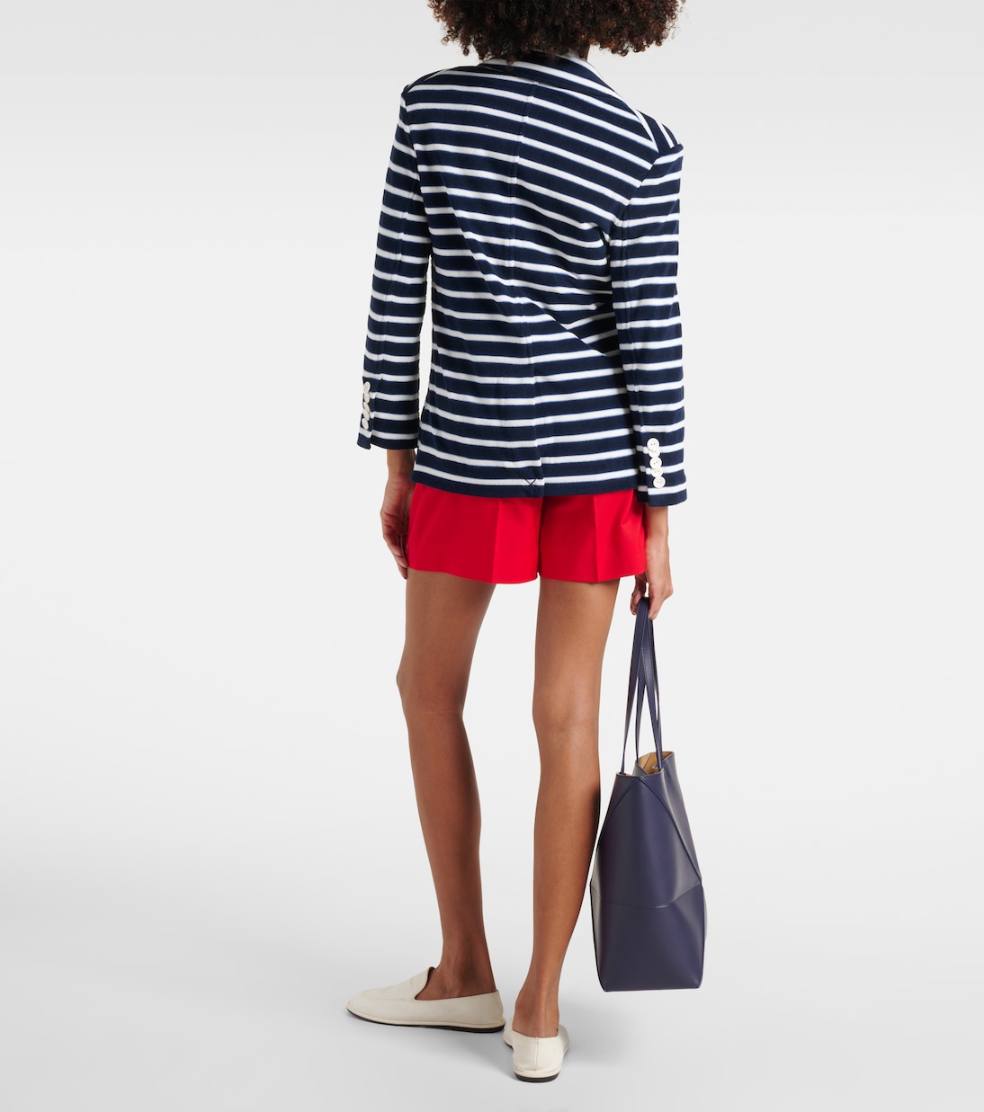 Ortiz striped cotton-blend terry blazer | Veronica Beard