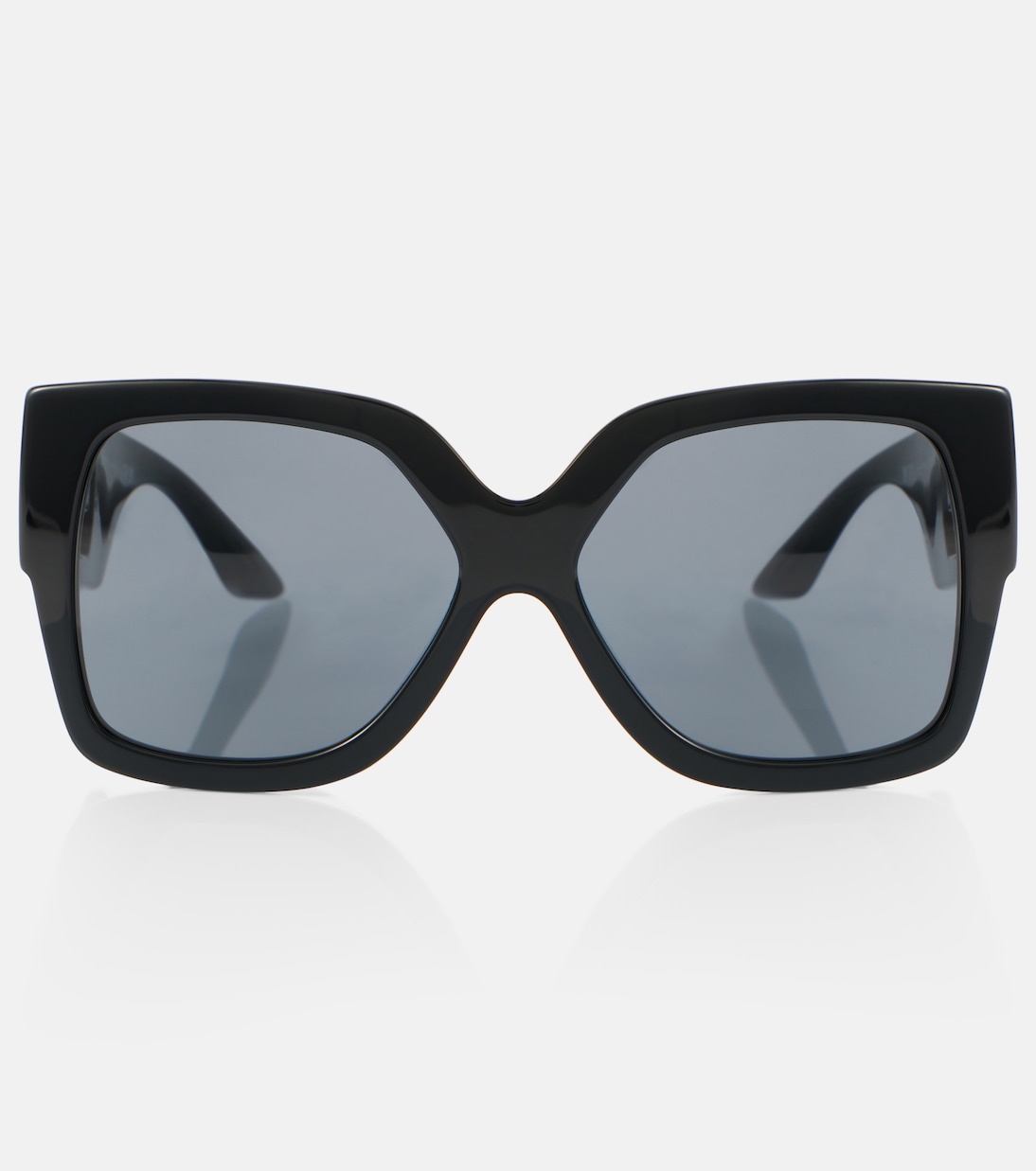 Greca embellished oversized sunglasses in black Versace Mytheresa