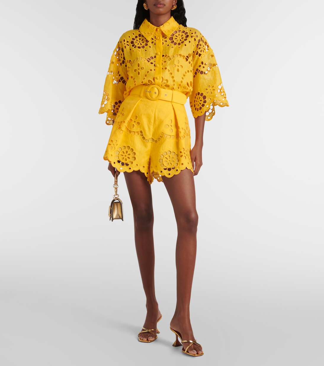 Short Pop en lin à broderie anglaise | Zimmermann
