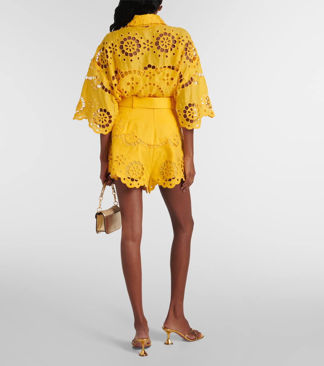 Short Pop en lin à broderie anglaise | Zimmermann