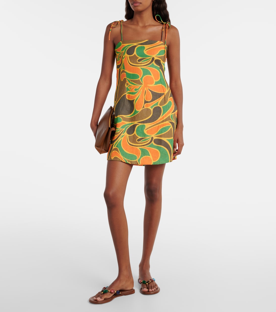 Vestido corto Ysla de lino estampado | Faithfull