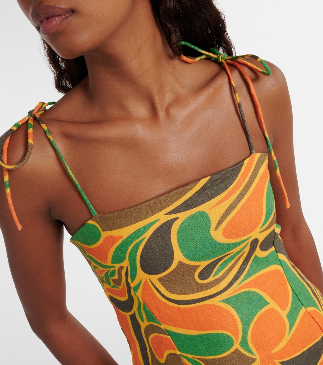 Vestido corto Ysla de lino estampado | Faithfull