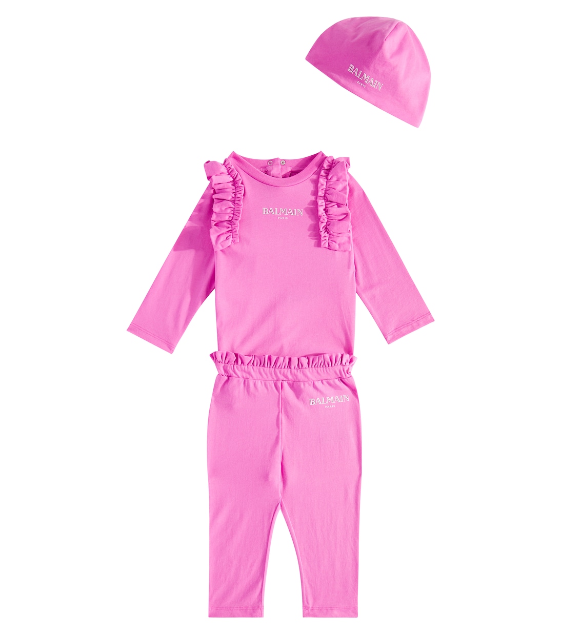 Bébé – Set body, pantalon et chapeau en coton | Balmain Kids