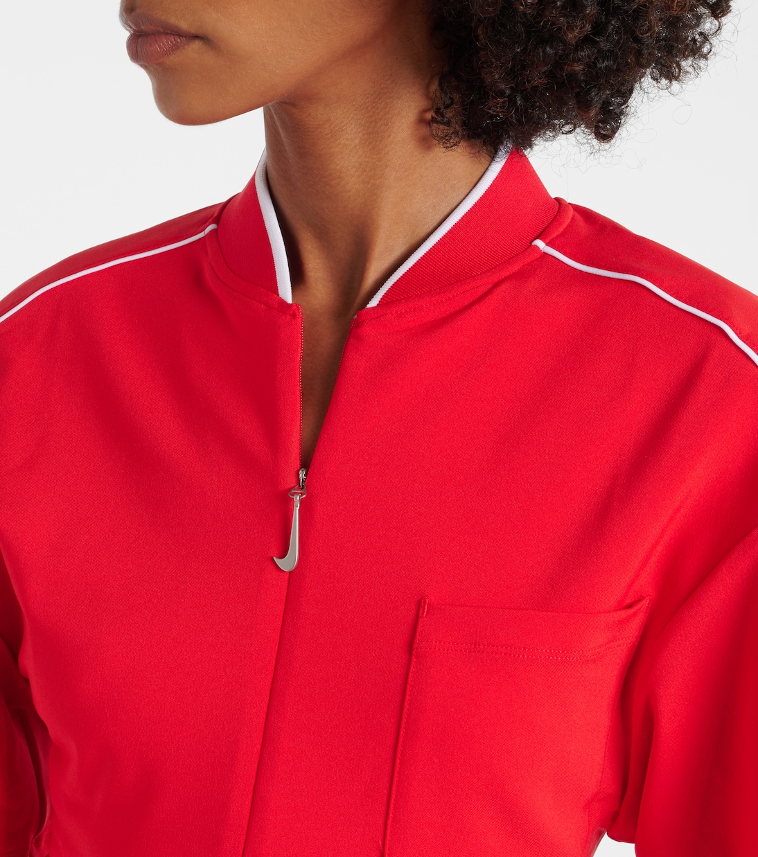 x Jacquemus half-zip minidress in red - Nike | Mytheresa