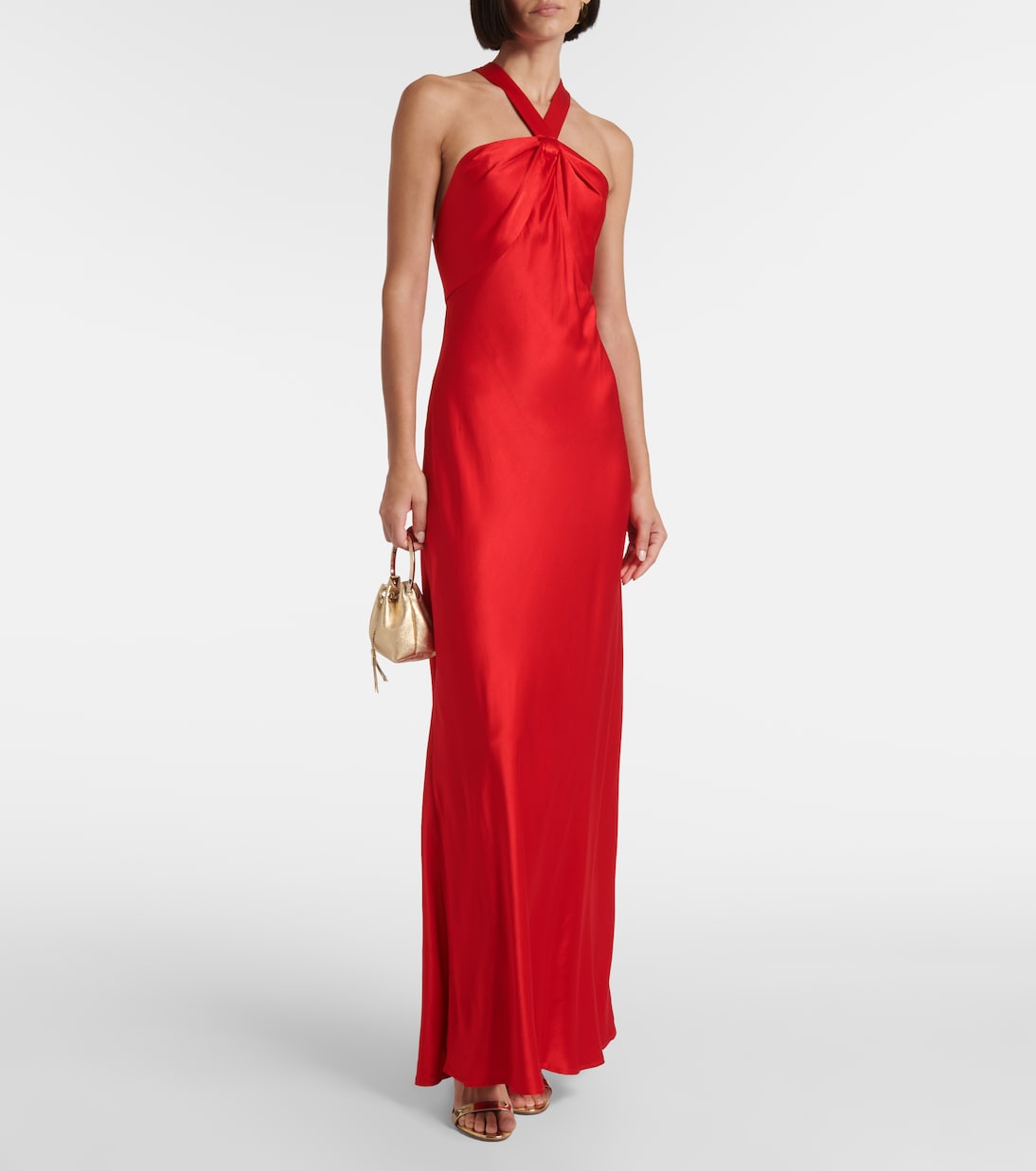 Losanna halterneck satin gown | Rixo