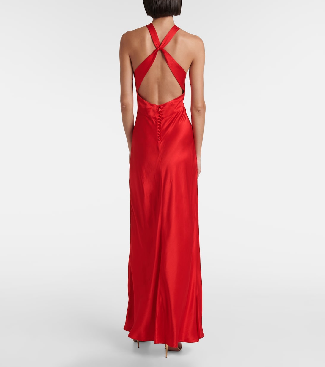 Losanna halterneck satin gown | Rixo