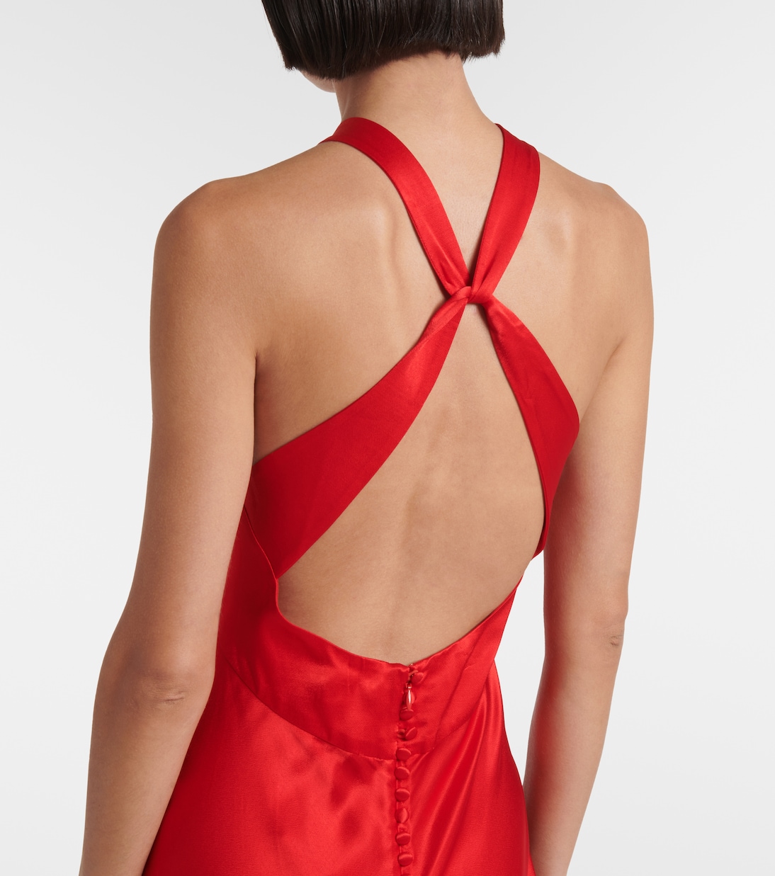 Losanna halterneck satin gown | Rixo